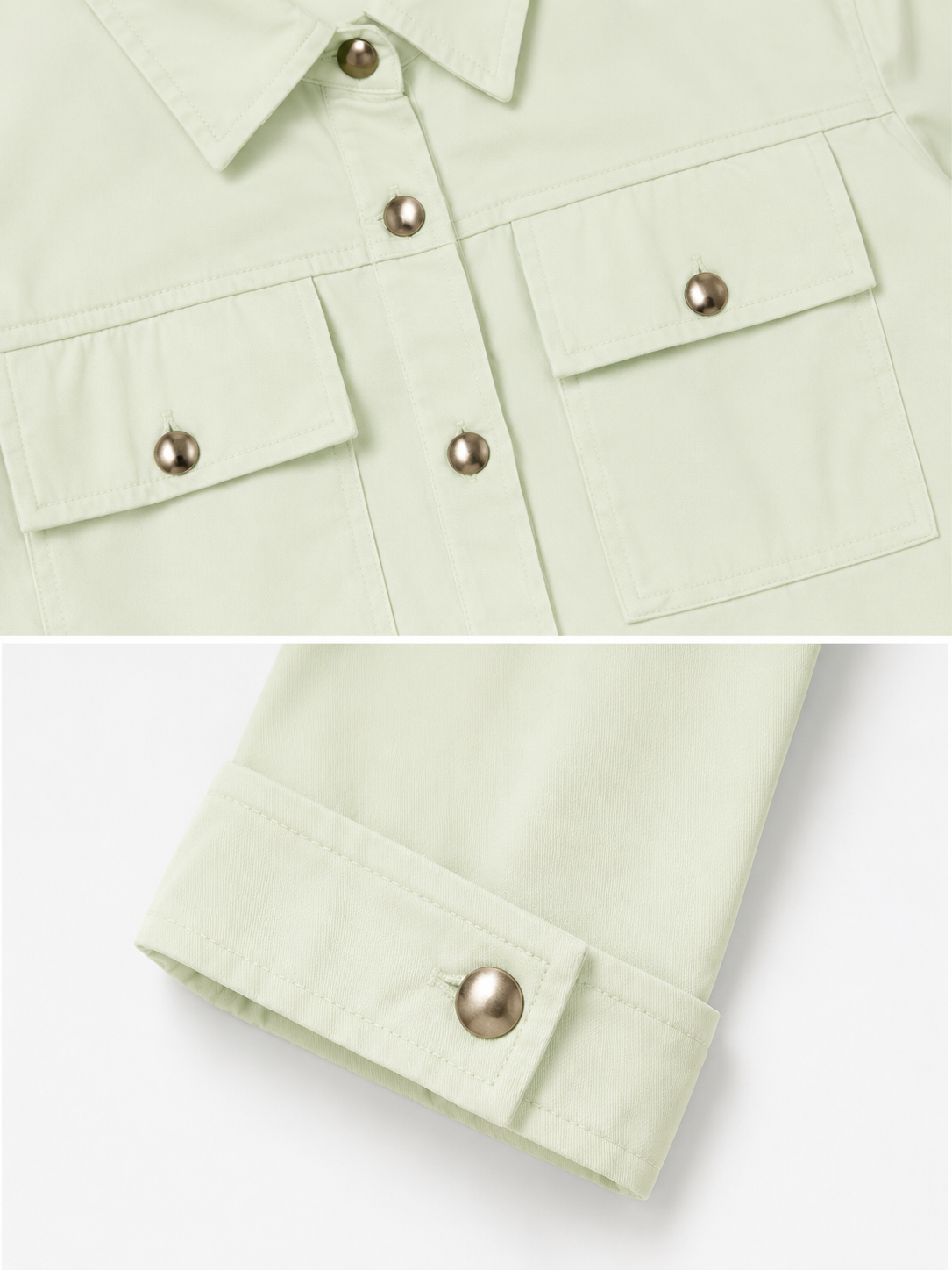 Girls Mint Green Cargo Co-ord Set – Button Down Shirt & Wide Leg Pants