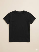Boys Black Basic T-Shirt – Casual Cotton Short Sleeve Top