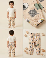 Kids Printed Elastic Waist Pants – Casual Soft Cotton Trousers