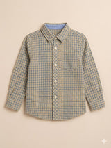 Boys Olive Green Casual Shirt – Cotton Long Sleeve Top