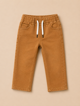 Boys Camel Brown Casual Pants – Soft Cotton Everyday Trousers