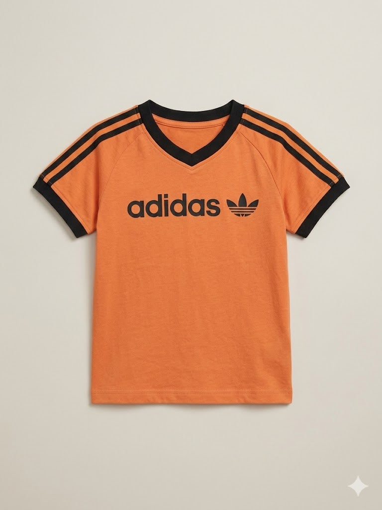 Boys Orange Graphic T-Shirt – Casual Cotton Short Sleeve Top