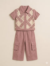 Girls Printed Shirt & Trousers Set – Casual Cotton Outfit