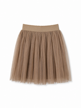 Girls Brown Tulle Skirt – Soft Mesh Party Wear Kids Skirt
