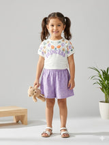 Girls “Princess” Graphic T-Shirt & Purple Skirt Set – 2-Piece Outfit