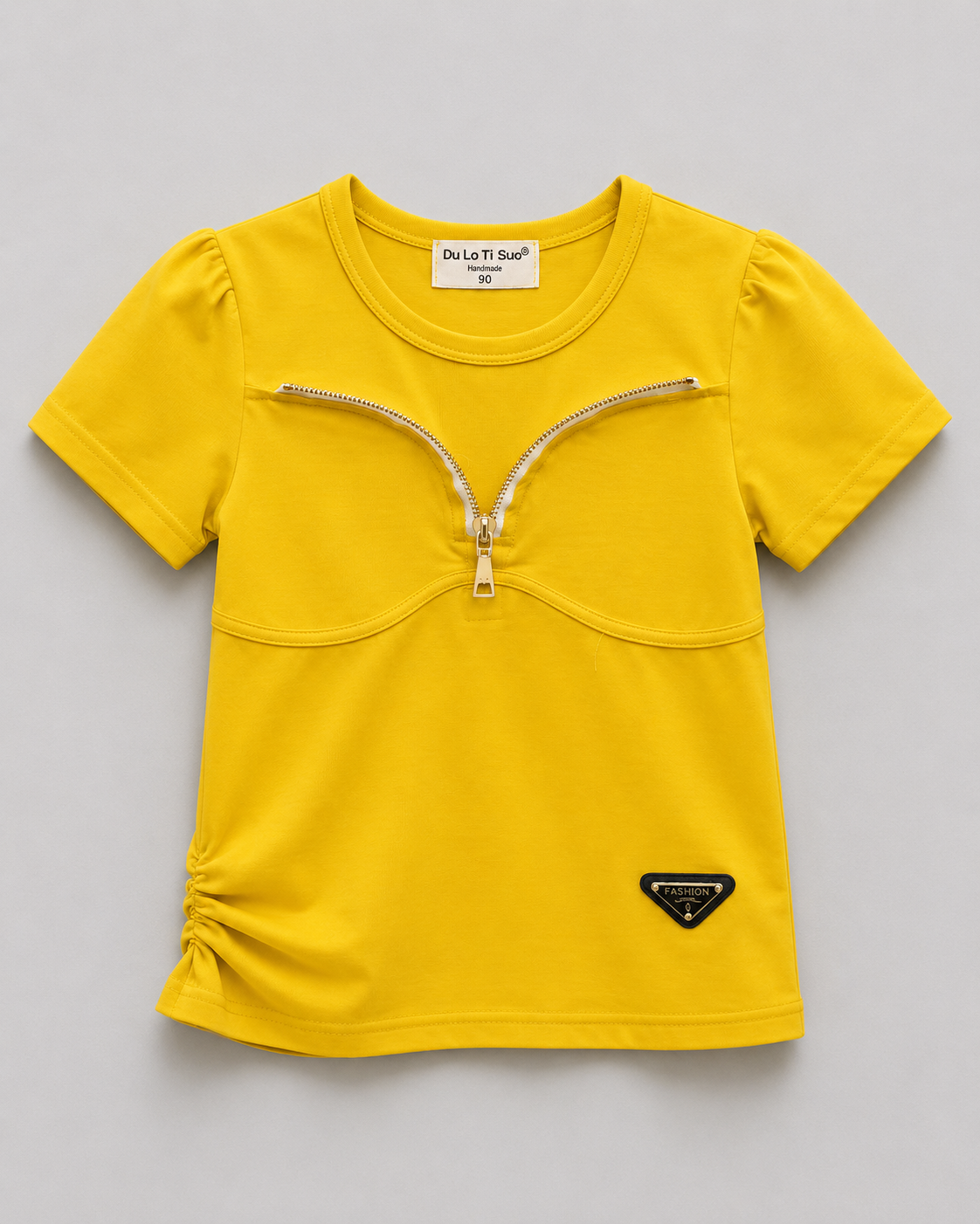 Girls Stylish Zip Detail T-Shirt – Trendy Casual Summer Top