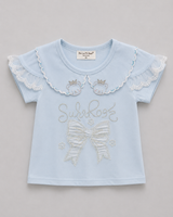 Baby Girls Fancy Bow T-Shirt – Cute Ruffle Sleeve Summer Top