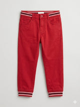 Boys Red Casual Pants – Soft Cotton Everyday Trousers