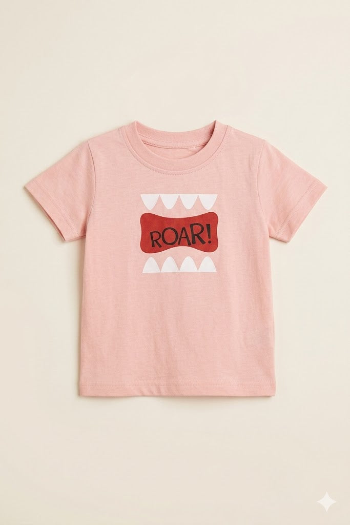 Boys Peach Graphic T-Shirt – Casual Cotton Short Sleeve Top