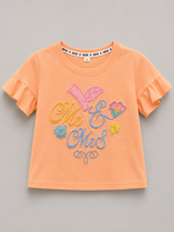 Girls Floral Embroidered T-Shirt – Cute Ruffle Sleeve Summer Top