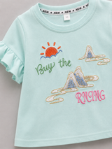 Girls Embroidered Ruffle Sleeve T-Shirt – Cute Casual Summer Top