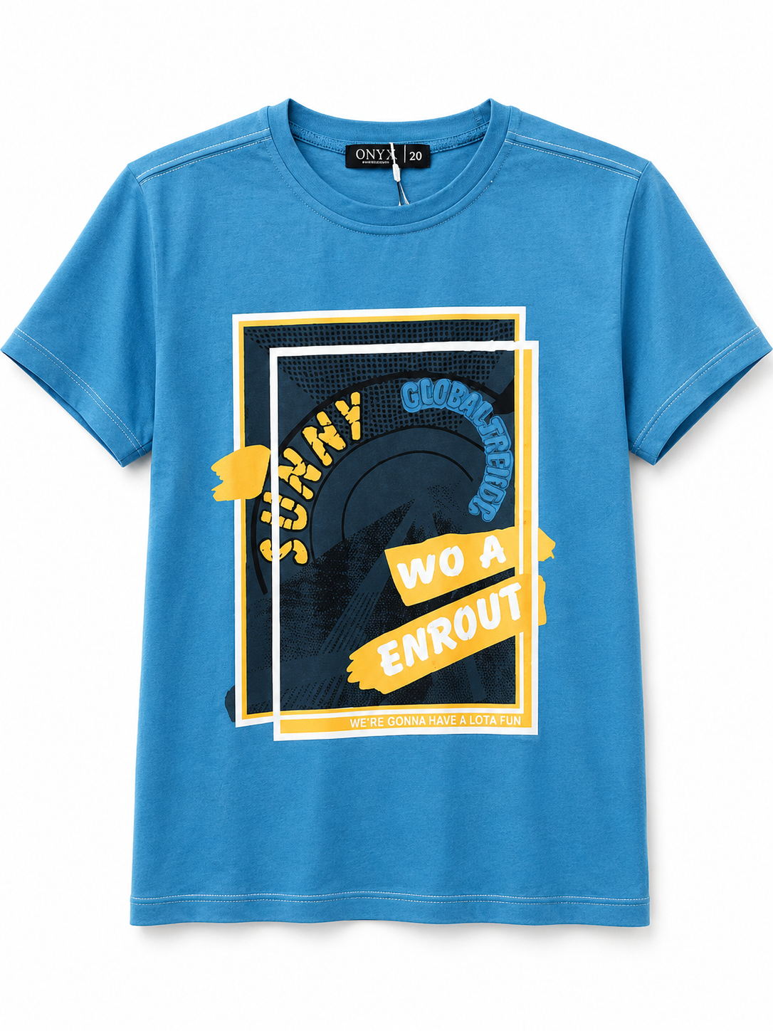 Boys Blue Graphic Printed T-Shirt