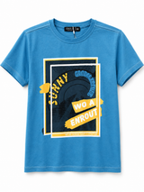 Boys Blue Graphic Printed T-Shirt