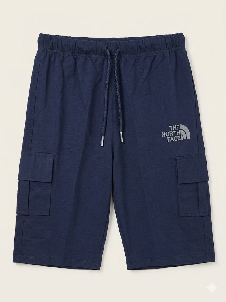Boys Navy Blue Cargo Shorts with Utility Pockets