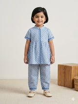 Kids Soft Cotton Printed Night Suit – Short Sleeve Top & Pajama Set