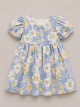 Girls Floral Puff Sleeve Dress – Elegant Summer Party Frock