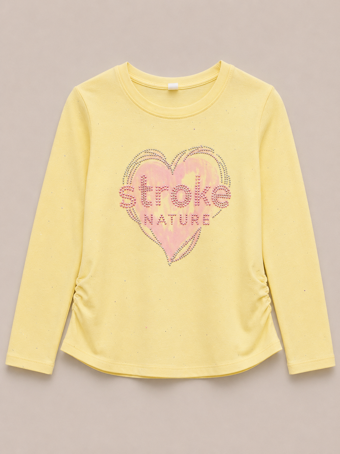 Girls Yellow Stroke Nature Top – Stylish Full Sleeve Kids Shirt