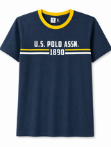 Boys Navy Blue U.S. Polo ASSN. Printed T-Shirt