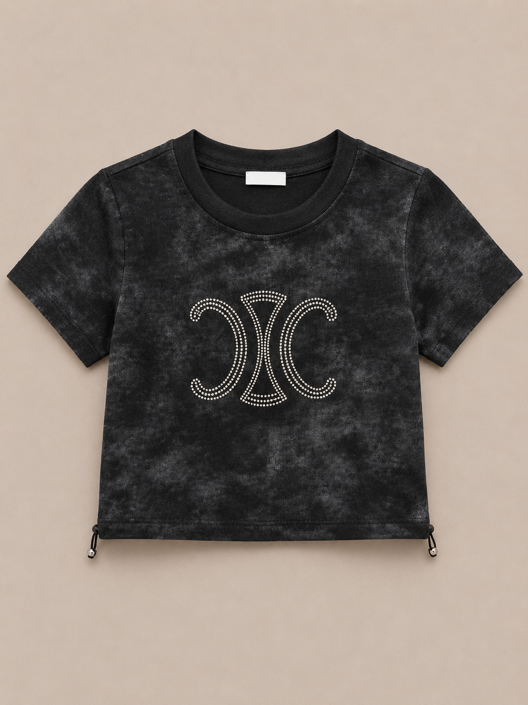 Girls Black Acid Wash Rhinestone T-Shirt – Trendy Kids Summer Top