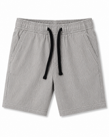 Kids Light Grey Ribbed Casual Shorts
