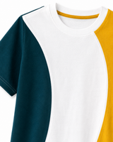 Kids Color Block T-Shirt – Trendy Casual Cotton Tee for Boys