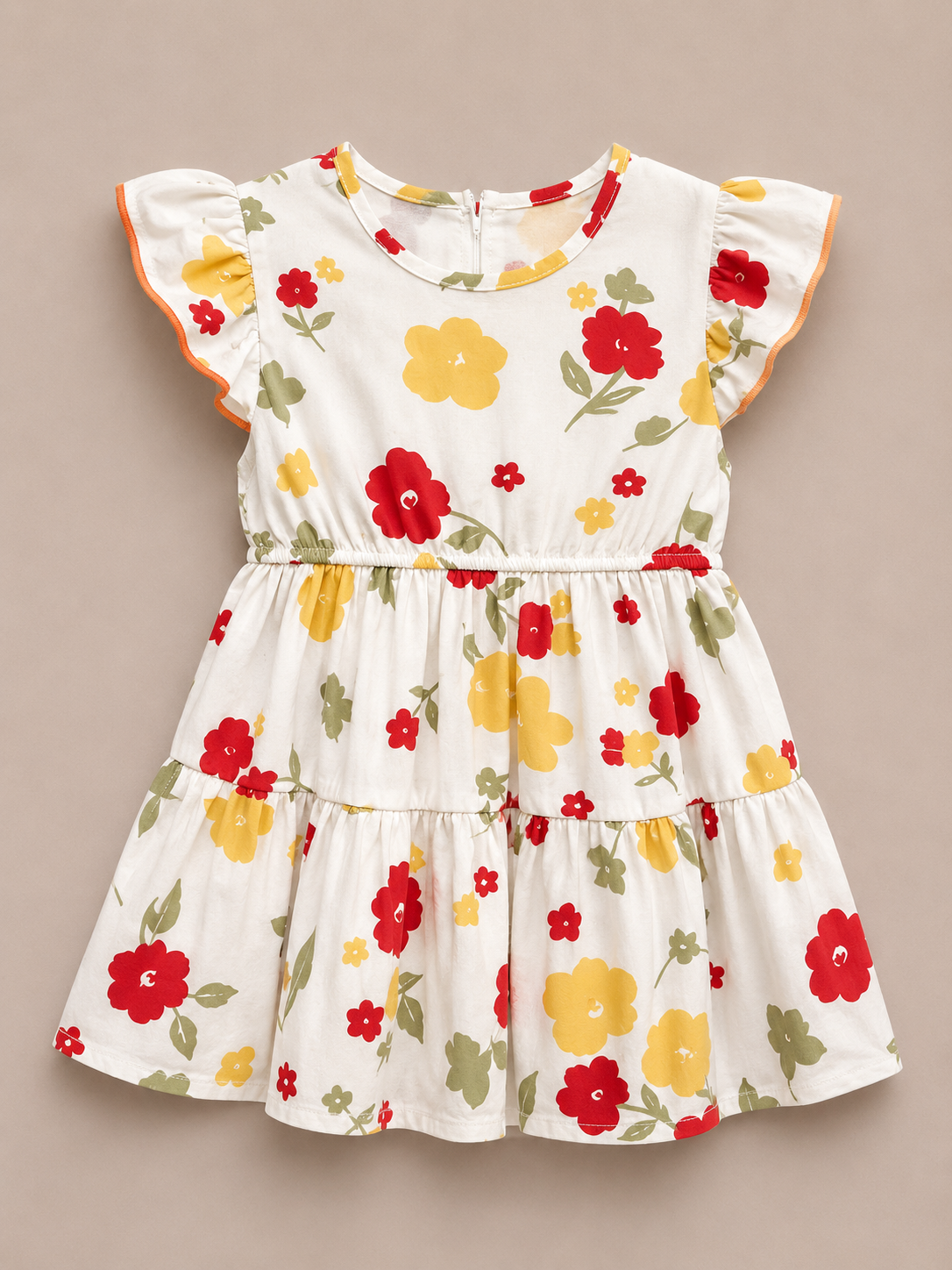 Girls Floral Print Tiered Dress – Cute Summer Casual Kids Frock