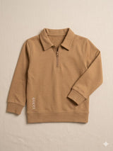 Boys Brown Casual Cotton Shirt – Long Sleeve Minimal Kids Shirt