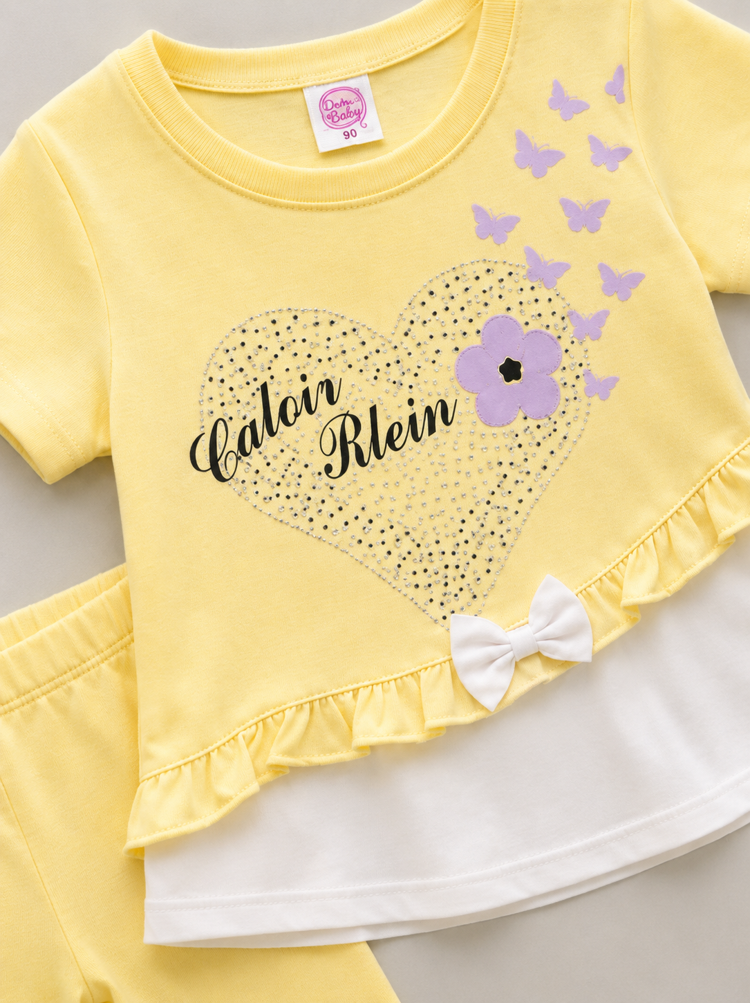 Baby Girls Heart Print Co-Ord Set – Cute Top & Leggings Outfit (2 Pcs)