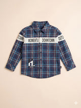 Boys Blue Check Shirt – Casual Cotton Long Sleeve Top