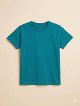 Boys Teal Basic T-Shirt – Casual Cotton Short Sleeve Top