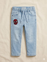Boys Light Blue Denim Jeans with Patch Detail – Casual Everyday Pants