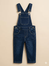 Boys Dark Blue Denim Dungaree – Casual Cotton Overalls