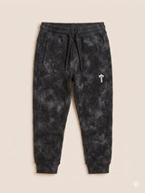Boys Printed Jogger Pants – Cotton Casual Bottom (Black)