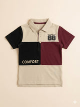 Boys Multi-Color Color Block T-Shirt – Casual Cotton Short Sleeve Top