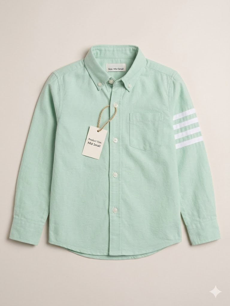 Boys Mint Green Casual Cotton Shirt – Long Sleeve Premium Kids Shirt