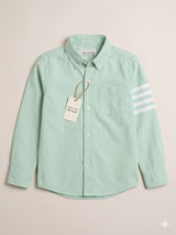 Boys Mint Green Casual Cotton Shirt – Long Sleeve Premium Kids Shirt