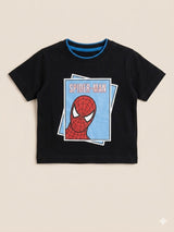Boys Black Graphic T-Shirt – Casual Cotton Short Sleeve Top