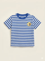 Boys Blue Striped T-Shirt – Casual Cotton Short Sleeve Top