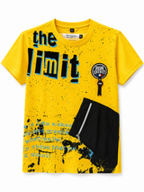 Boys Yellow Graphic Printed T-Shirt