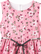 Girls Pink Floral Sleeveless Dress – Cute Casual Party Wear Frock