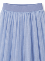 Girls Sky Blue Glitter Tulle Skirt – Princess Style Party Wear Kids Skirt