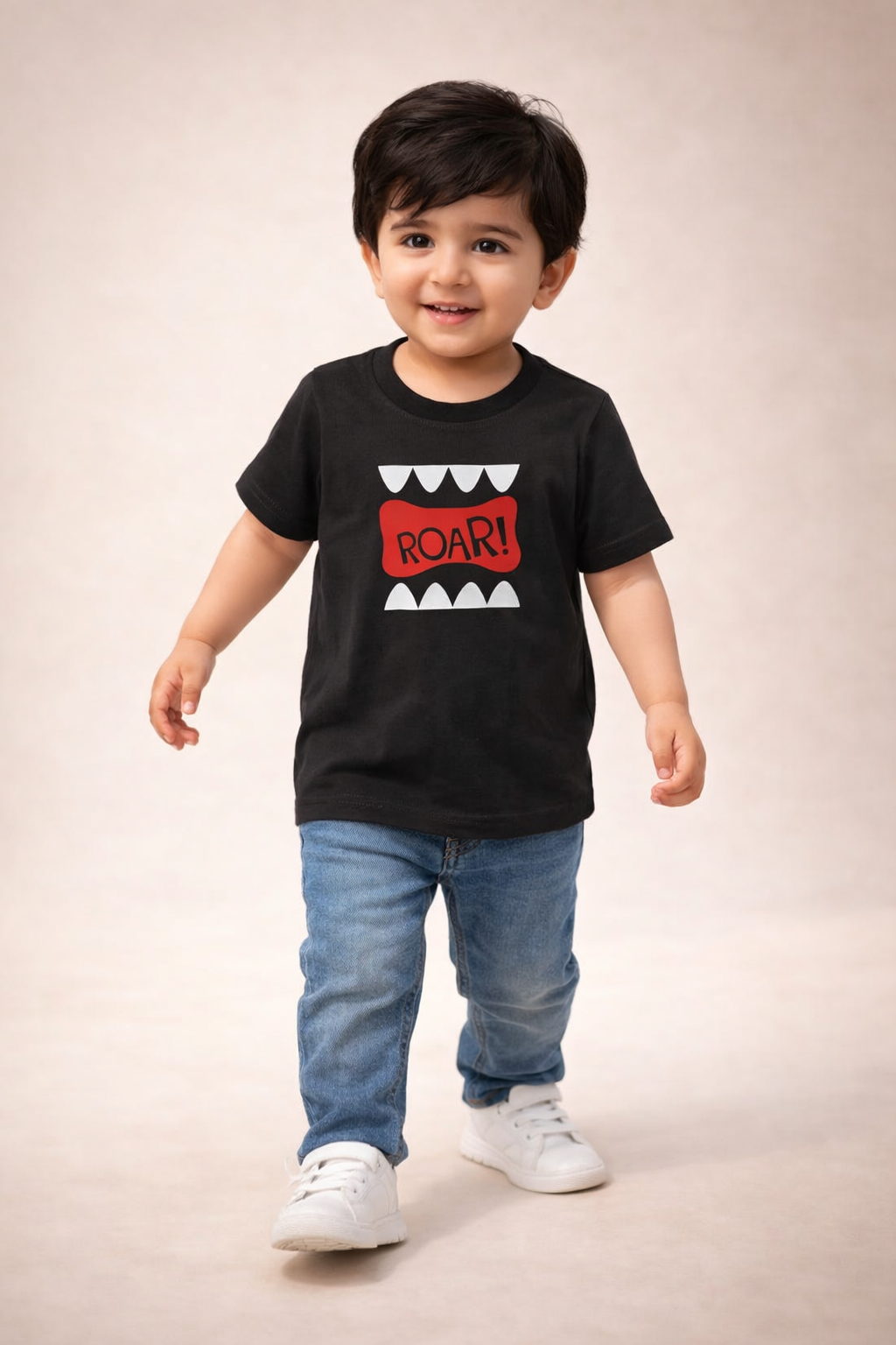Boys Black “Cool Bear” Graphic T-Shirt – Casual Cotton Short Sleeve Top