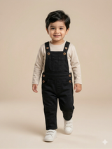 Boys Black Denim Dungaree – Casual Cotton Overalls