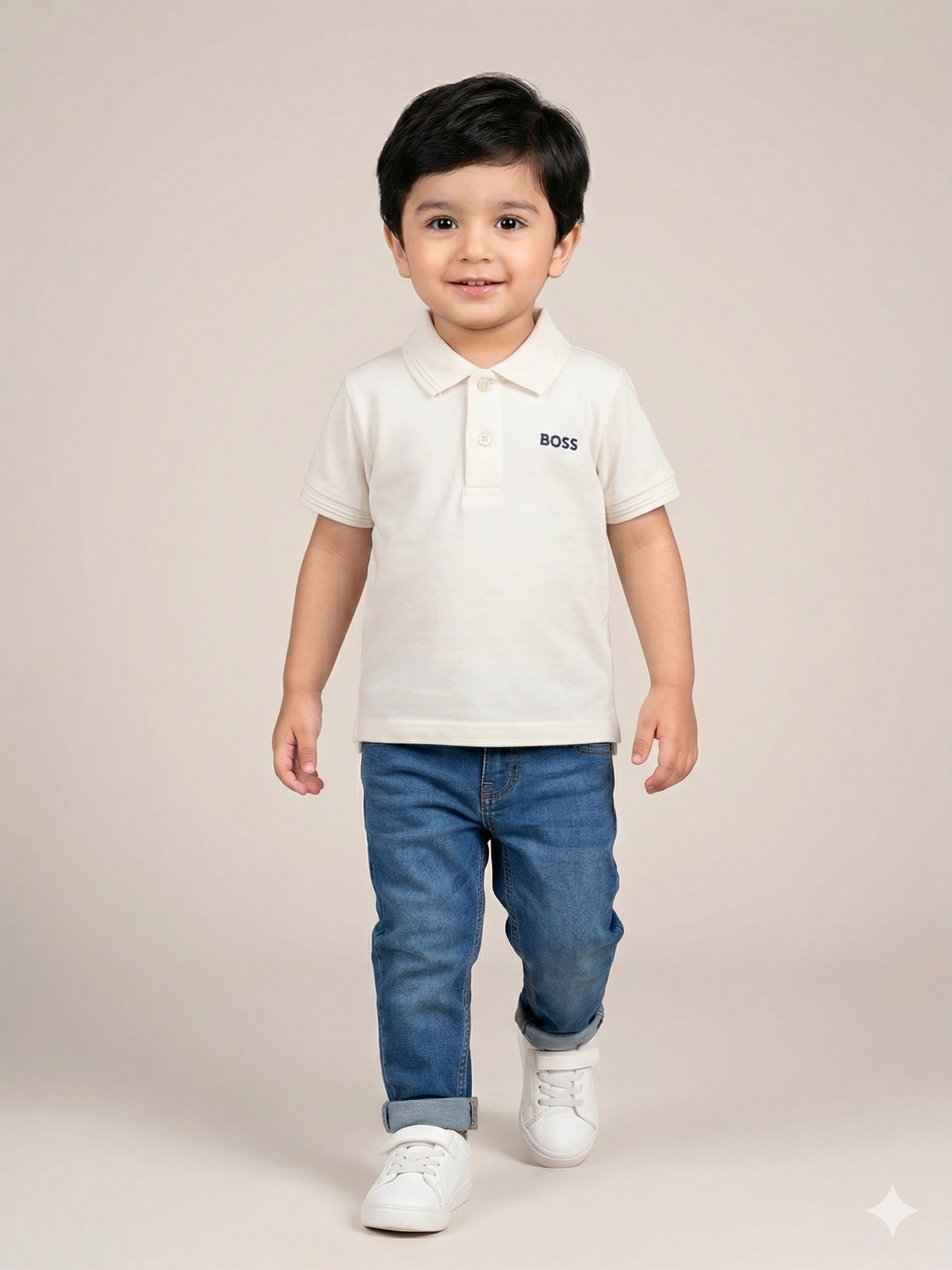 Boys White Polo T-Shirt – Casual Cotton Short Sleeve Top
