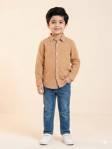 Boys Mustard Check Casual Shirt