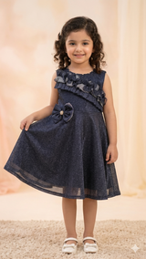 Girls Sleeveless Party Dress – Embellished Net Dress