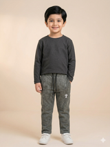 Boys Cargo Trousers – Cotton Casual Pants (Olive Green)