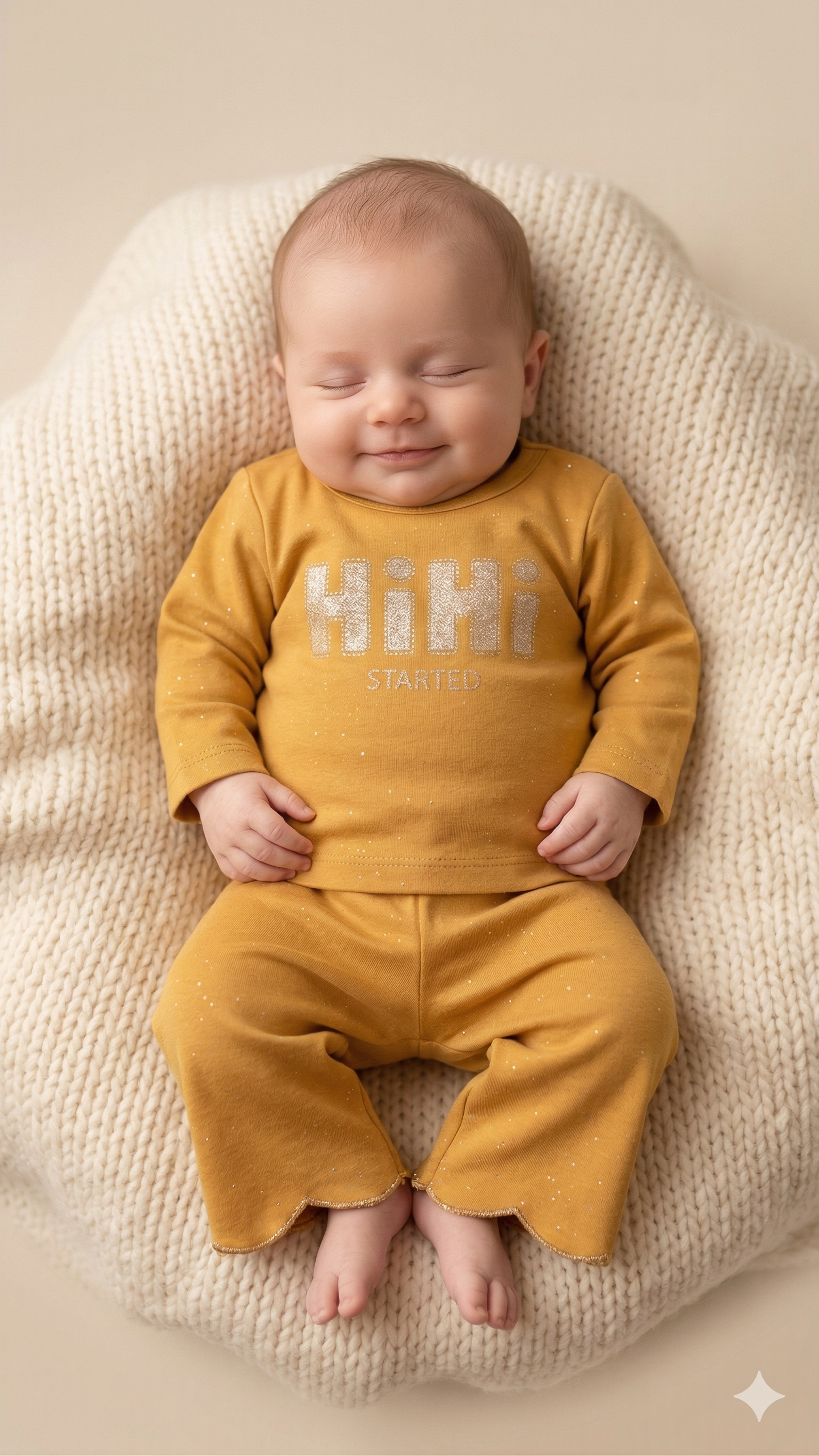 Baby Ribbed Romper Set – Soft Cotton Full Sleeve Outfit (Mustard Yellow)