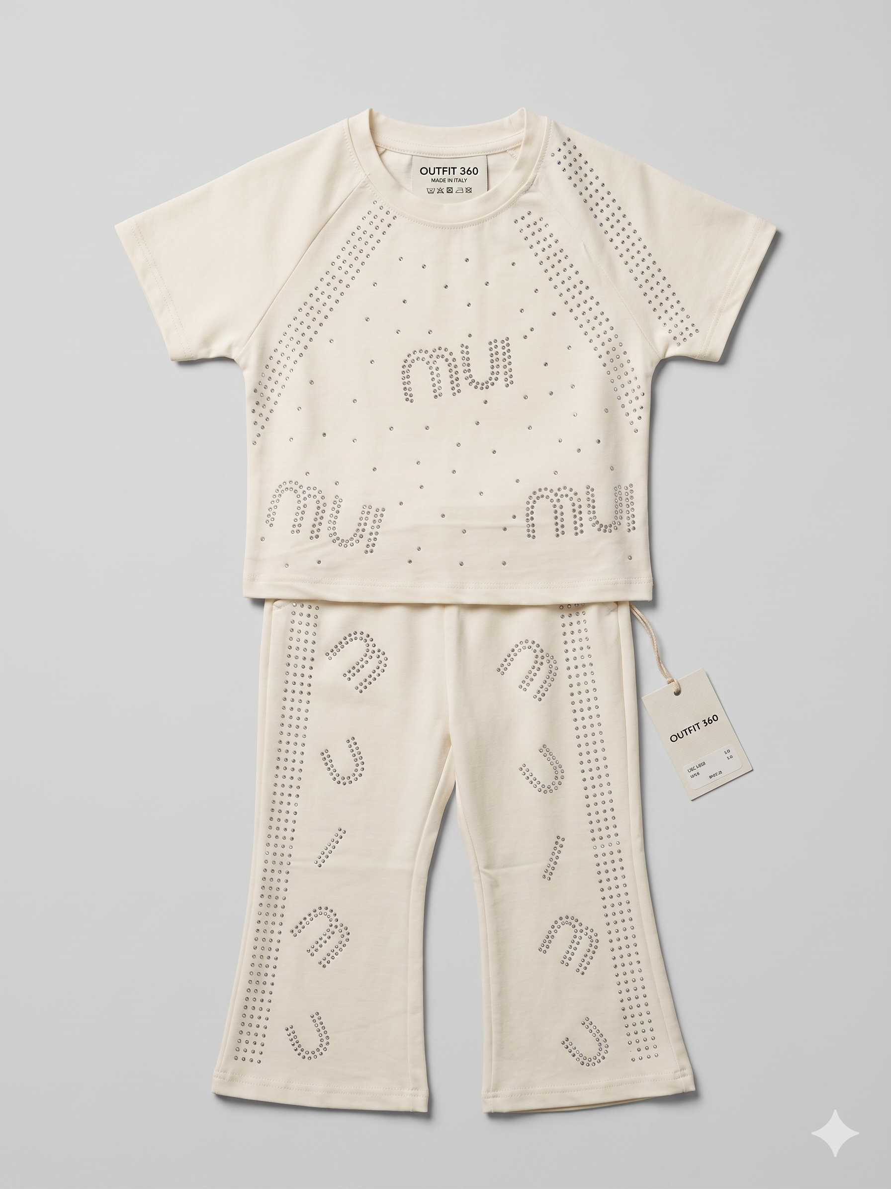 Kids “Milk” Graphic T-Shirt & Printed Pants Set – 2-Piece Casual Outfit