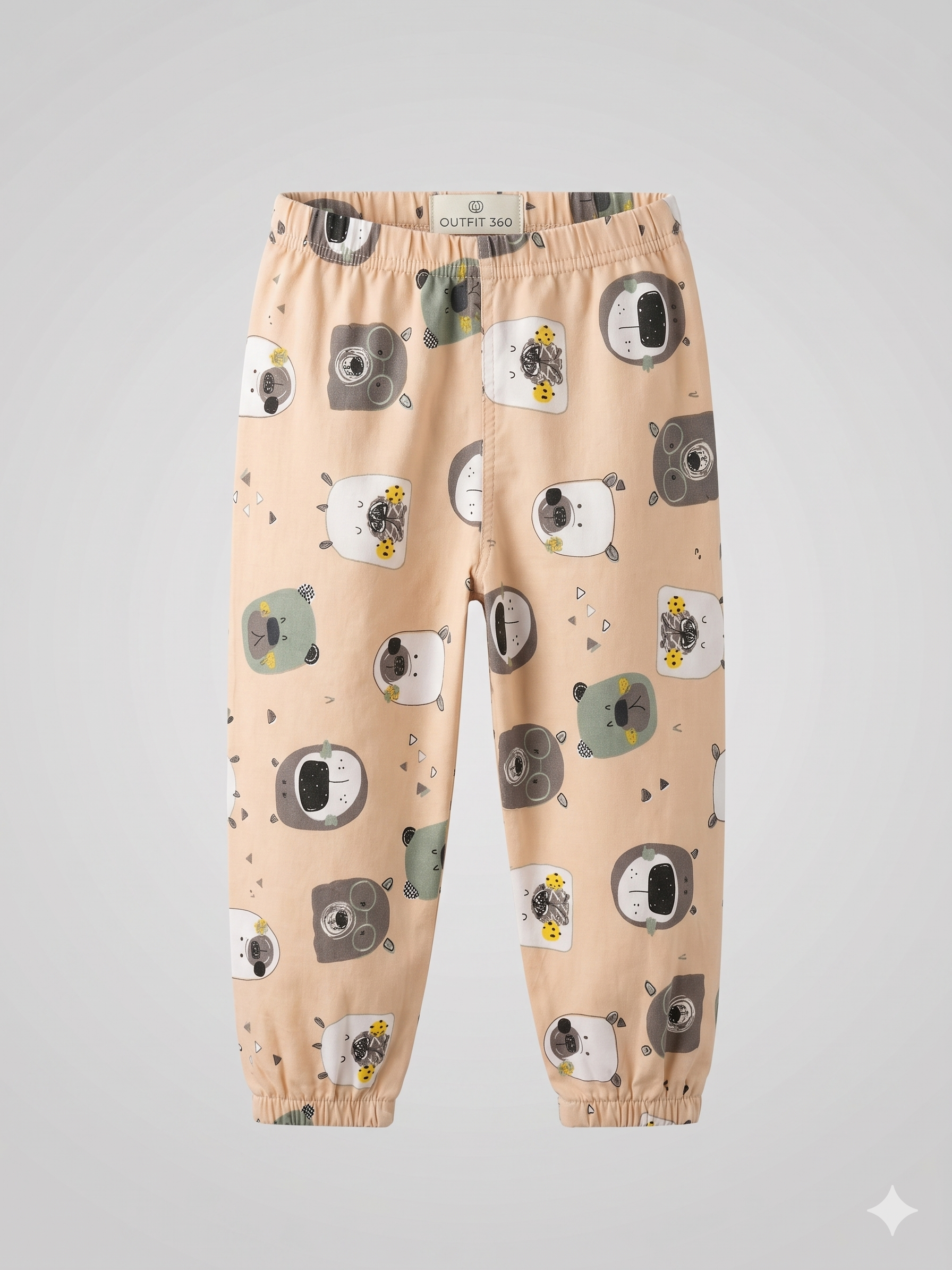 Kids Printed Elastic Waist Pants – Casual Soft Cotton Trousers